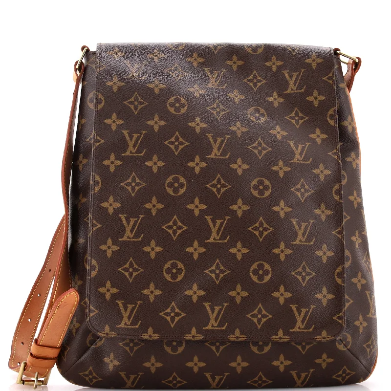 Shoulder bags with bold checks for trend -Musette Salsa Handbag Monogram Canvas GM