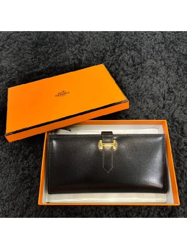 Bean black gold long wallet H039783CC