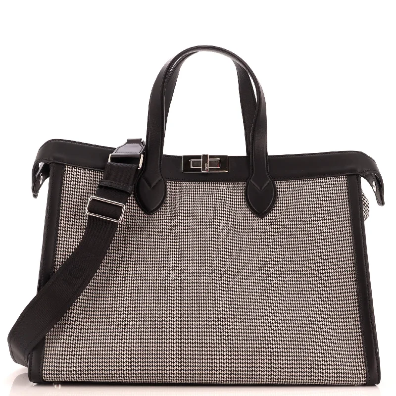 Shoulder bags with rugged canvas for outdoors -Peekaboo ISeeU Forty8 Handbag Houndstooth Wool