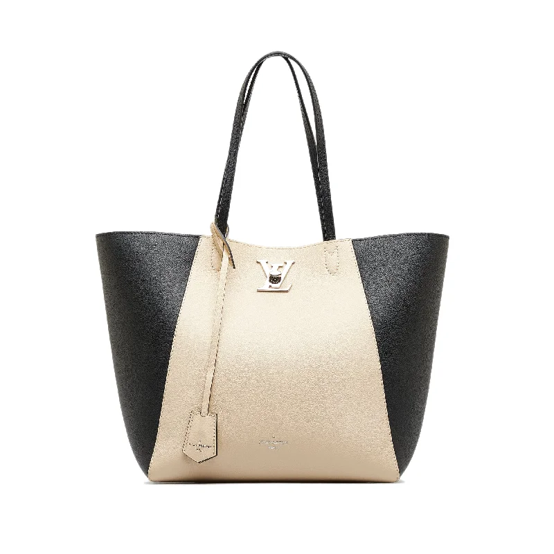 Beige Louis Vuitton LockMe Cabas Tote Bag