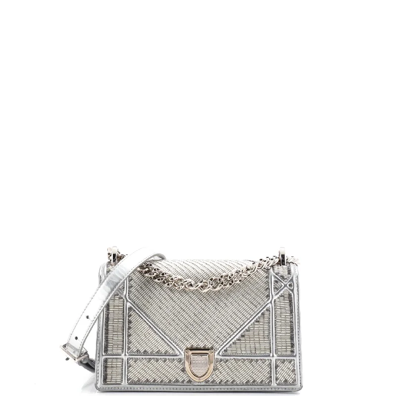 Shoulder bags with neutral leather for elegance -Diorama Flap Bag Beaded Leather Small