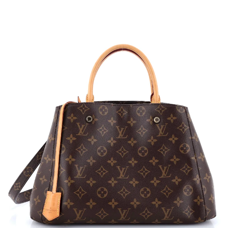 Shoulder bags with durable hemp for sustainability -Montaigne Handbag Monogram Canvas MM