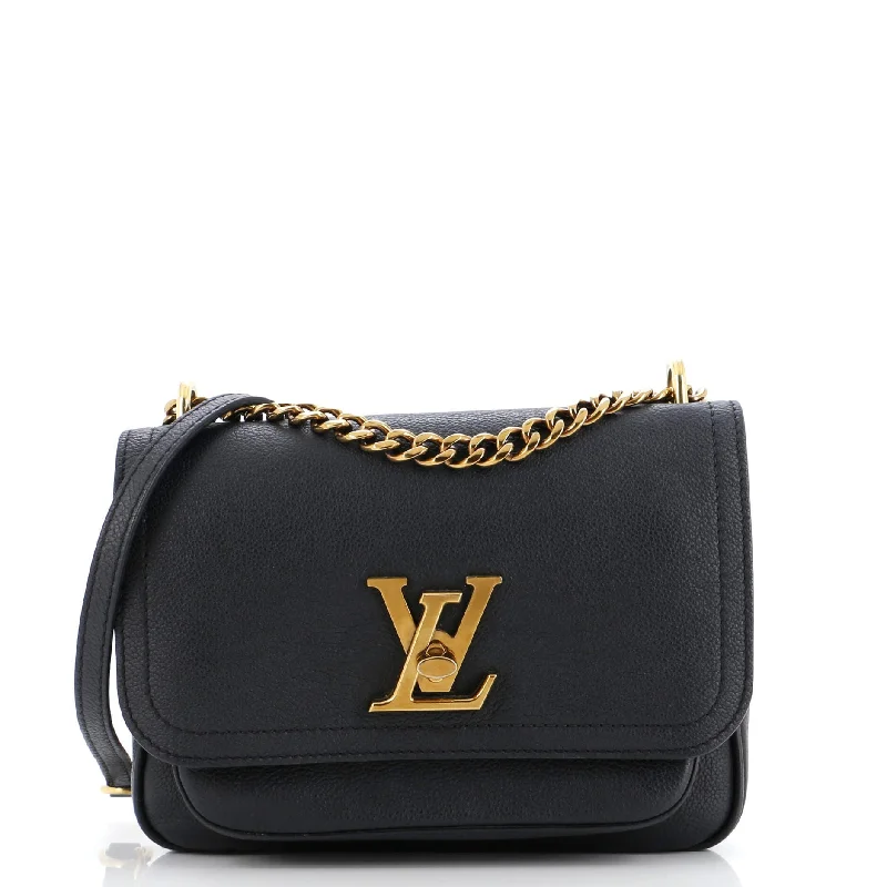 Shoulder bags with bold logos for branding -Lockme Chain Bag Leather