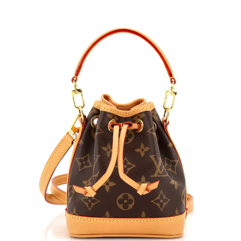 Shoulder bags with contrast stitching for detail -Noe NM Handbag Monogram Canvas Nano