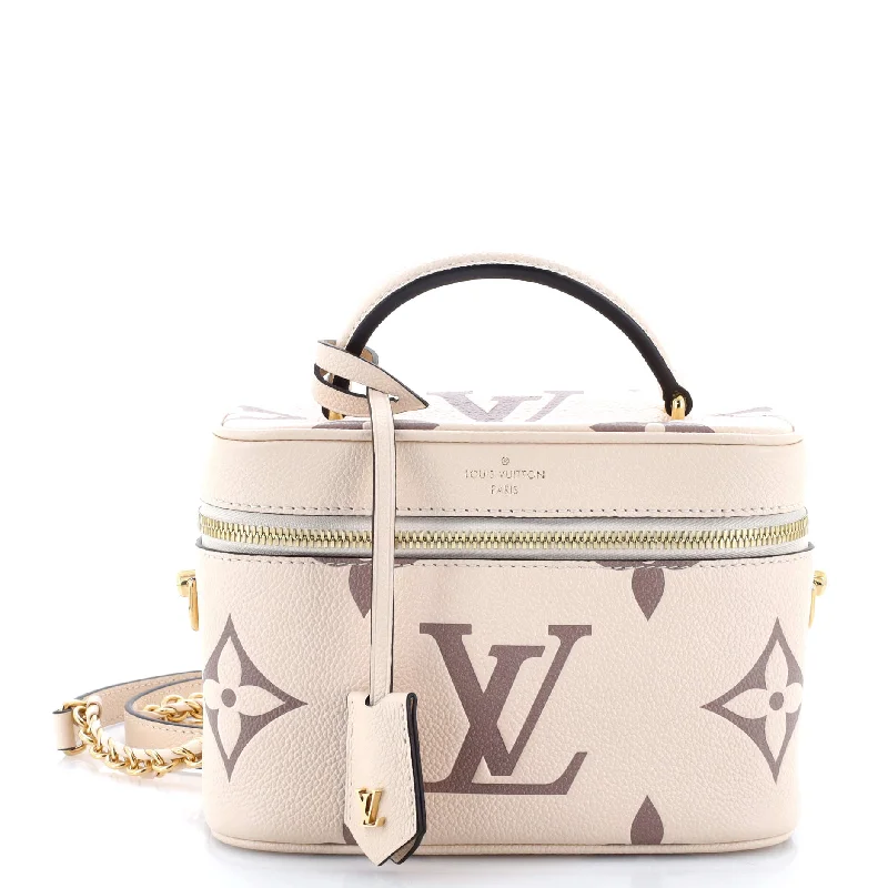 Shoulder bags with zipper closures for security -Vanity Handbag Bicolor Monogram Empreinte Giant PM