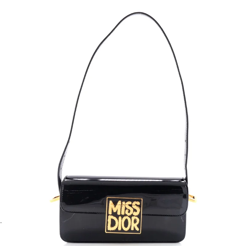 Shoulder bags with double straps for strength -Miss Dior Flap Bag Patent