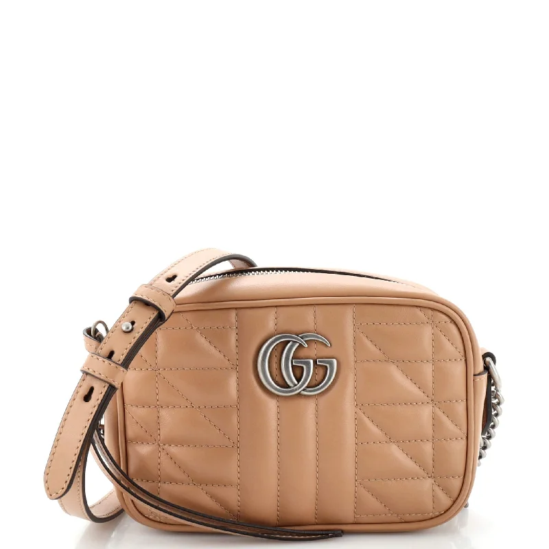 Shoulder bags with woven fabric for texture -GG Marmont Shoulder Bag Mixed Matelasse Leather Mini