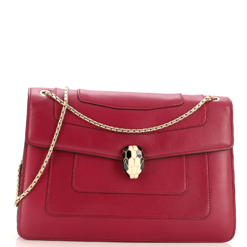 Shoulder bags with vintage clasps for nostalgia -Serpenti Forever Shoulder Bag Leather Medium