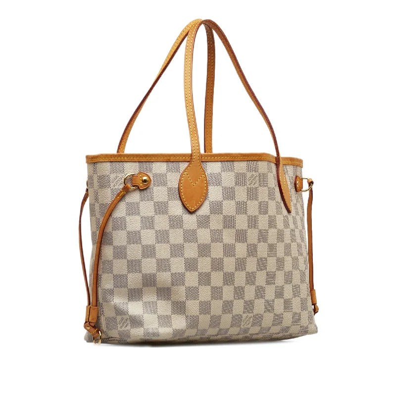 Beige Louis Vuitton Damier Azur Neverfull PM Tote Bag