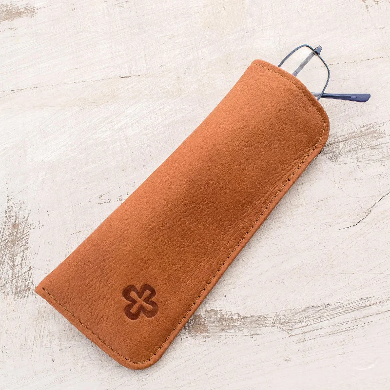 Stylish Reader Handmade Leather Eyeglasses Case from El Salvador