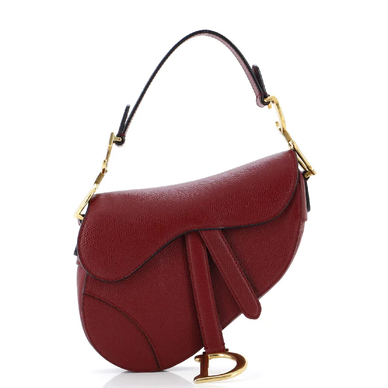 Shoulder bags with neutral tones for versatility -Saddle Handbag Leather Mini