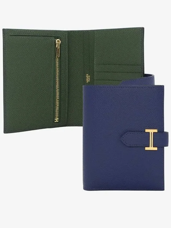 Bean Compact Verso Half Wallet Gold Plated Blue Sapphire Vert Anglais H076220CCAW