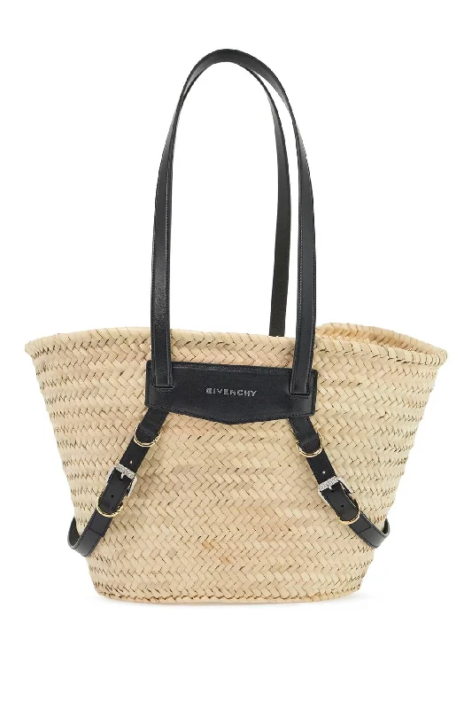 Shoulder bags with eco-friendly bamboo accents -Givenchy Raffia Voyou Medium Shoulder Bag