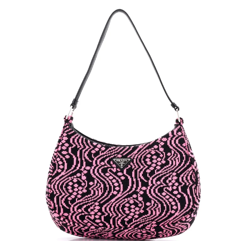 Shoulder bags with sleek leather for work -Cleo Shoulder Bag Jacquard Knit Medium