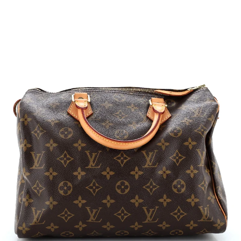 Shoulder bags with woven fabric for texture -Speedy Handbag Monogram Canvas 30