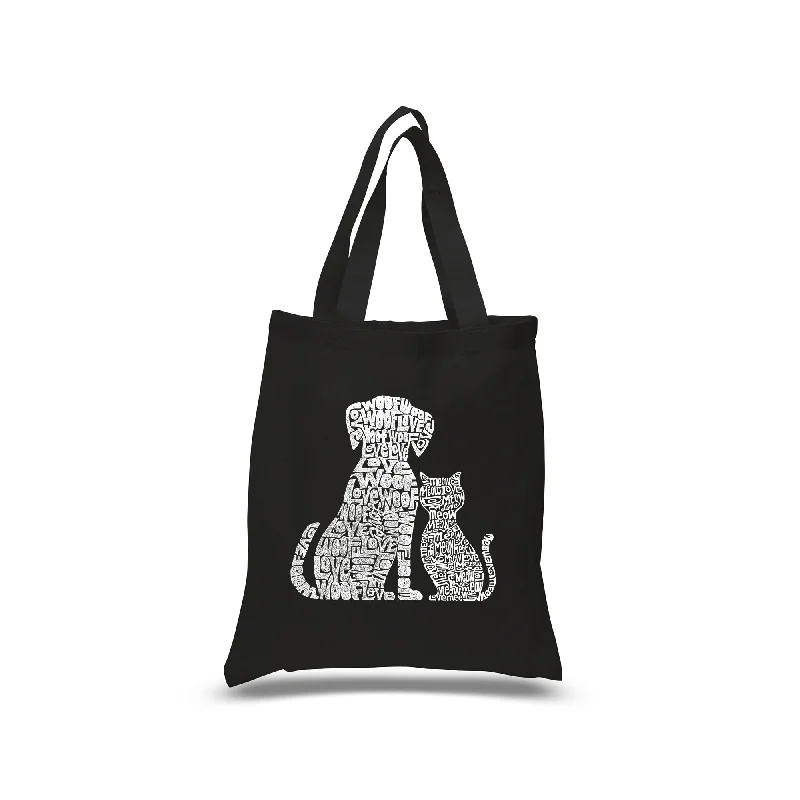 Small Word Art Tote Bag - Dogs and Cats