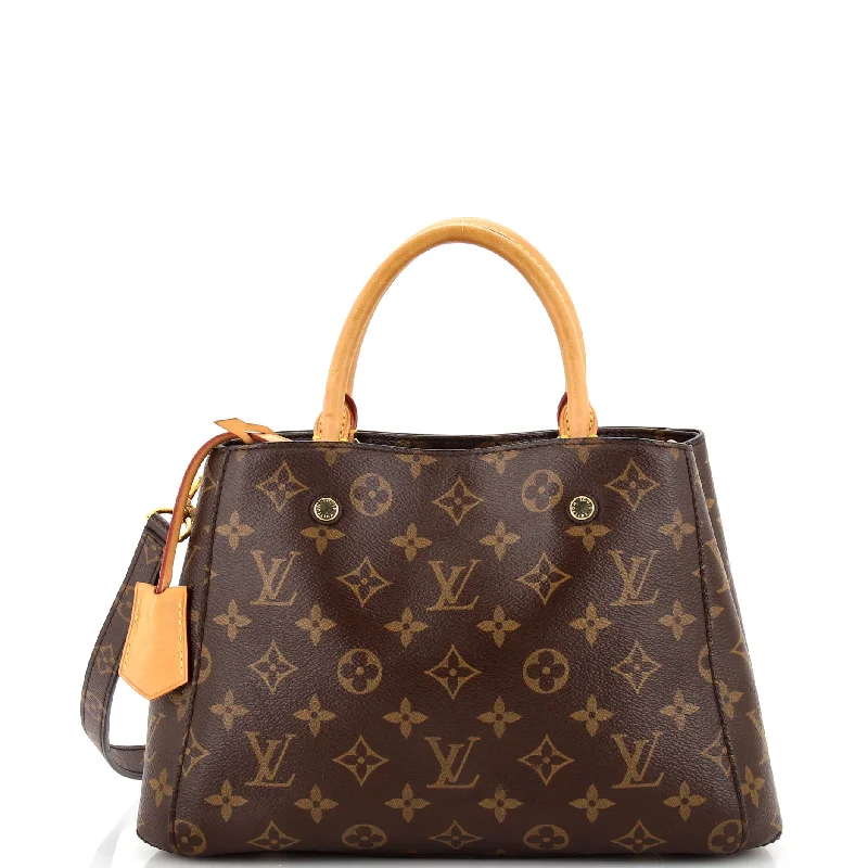 Shoulder bags with playful patterns for fun -Montaigne Handbag Monogram Canvas BB