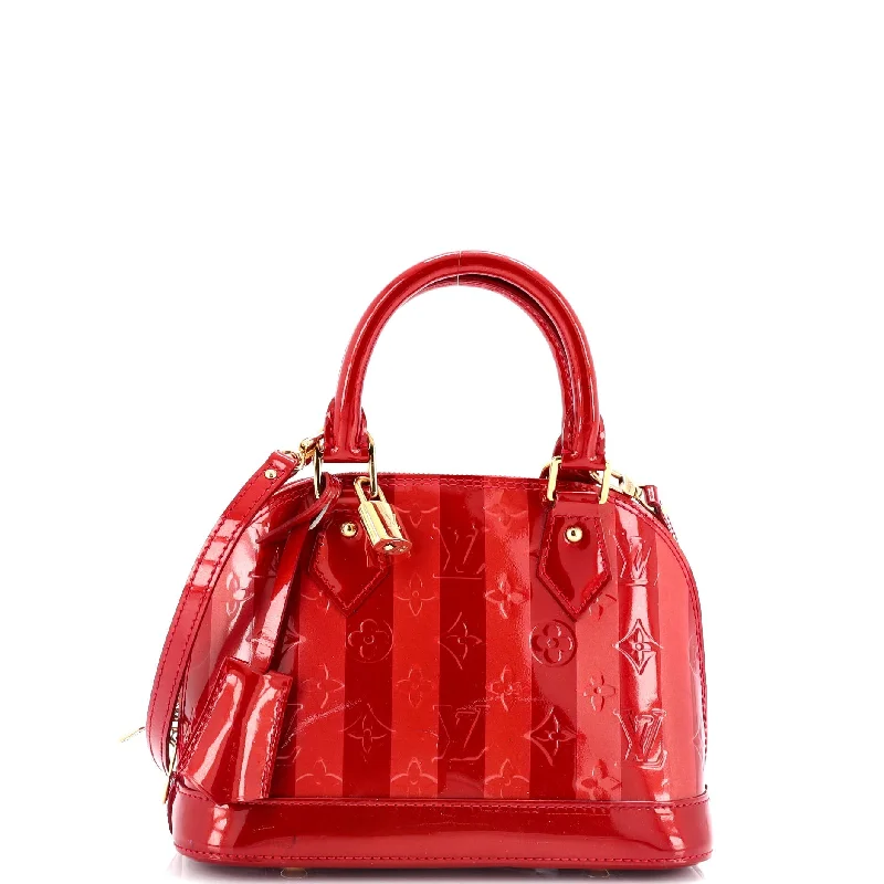 Shoulder bags with geometric patterns for modernity -Alma Handbag Limited Edition Monogram Vernis Rayures BB