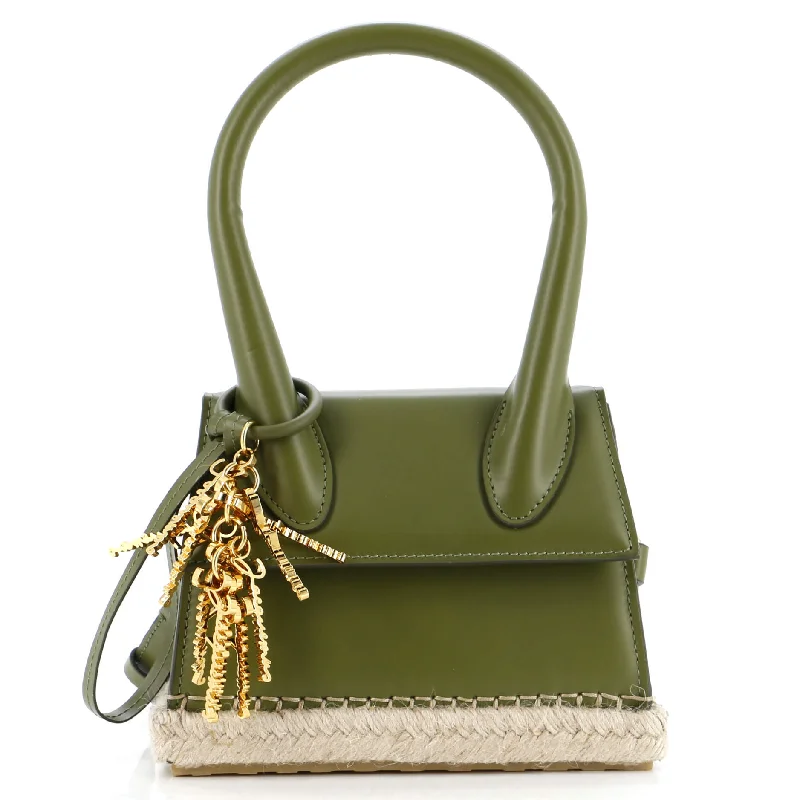 Shoulder bags with soft fabric for comfort -Le Chiquito Moyen Cardao Bag Leather and Raffia Mini