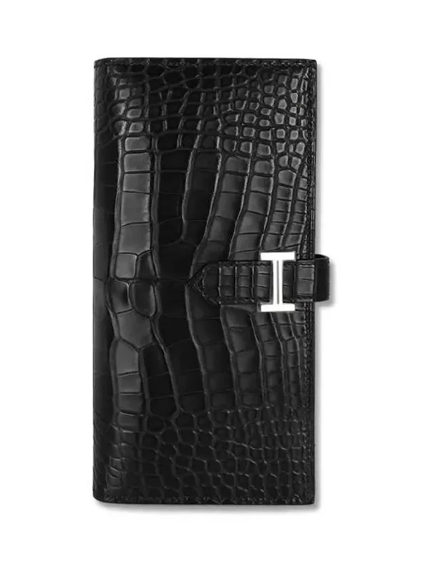 Bean Noir Crocodile Long Wallet Silver W H048601CK89