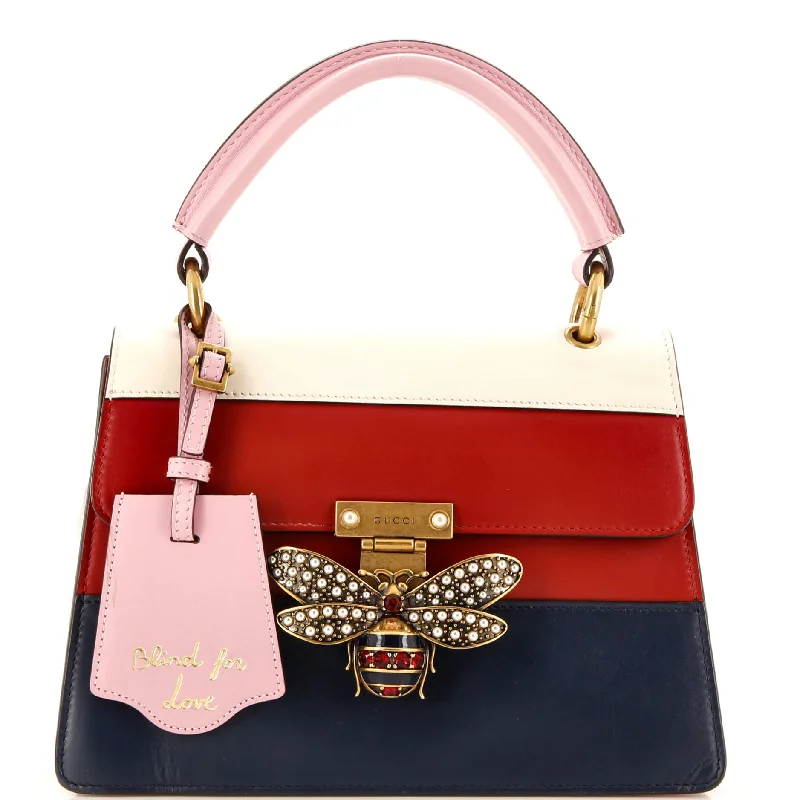 Shoulder bags with padded straps for ease -Queen Margaret Top Handle Bag Colorblock Leather Small