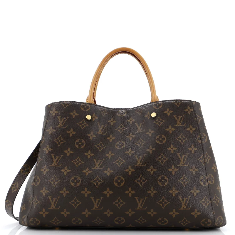 Shoulder bags with soft linings for protection -Montaigne Handbag Monogram Canvas GM