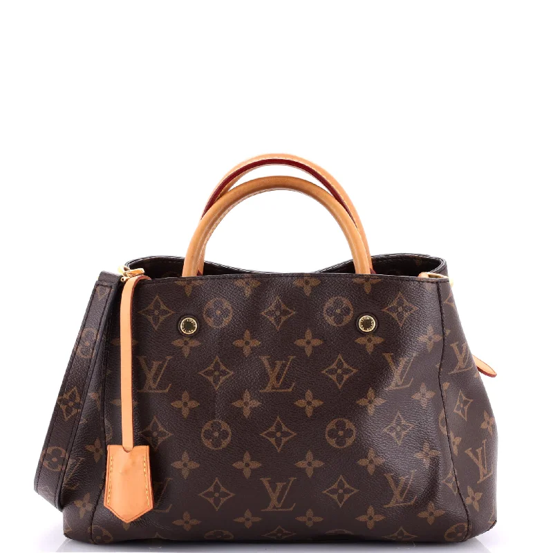 Vegan leather shoulder bags for eco-friendly style -Montaigne Handbag Monogram Canvas BB