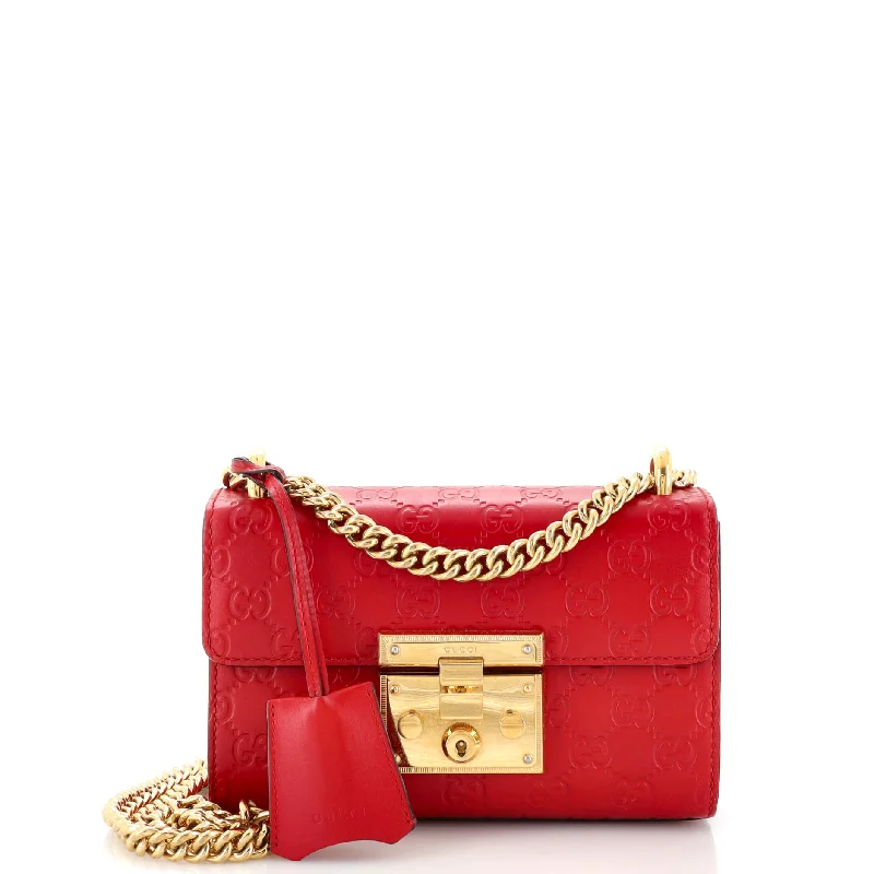 Shoulder bags with sleek silhouettes for fashion -Padlock Shoulder Bag Guccissima Leather Small