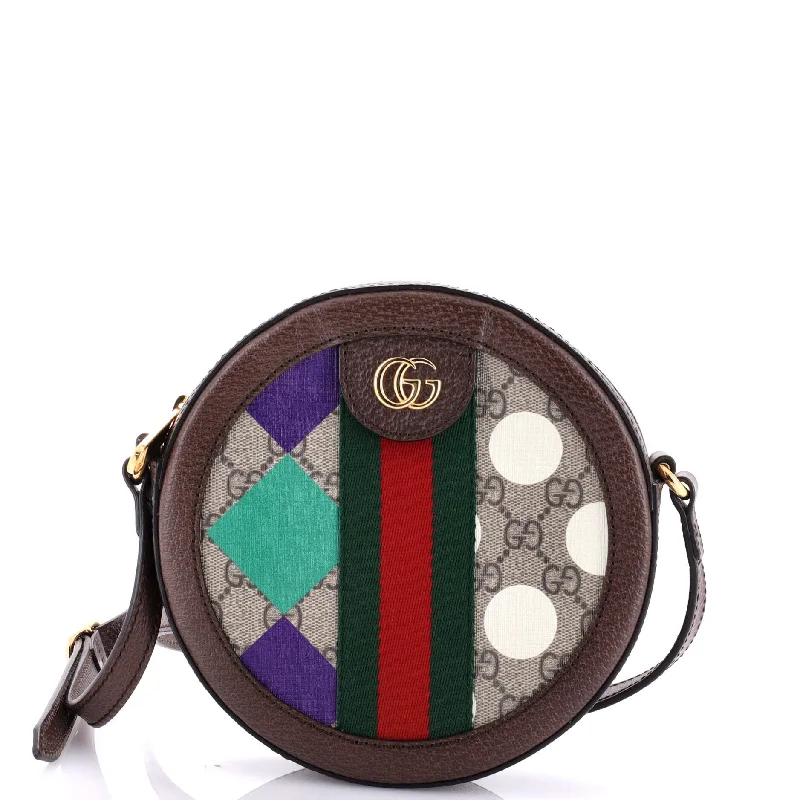 Shoulder bags with soft leather for luxury -Ophidia Round Shoulder Bag Printed GG Coated Canvas Mini