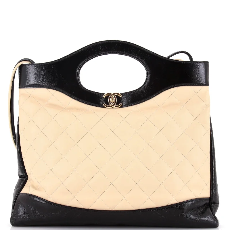 Vegan leather shoulder bags for eco-friendly style -31 Shopping Bag Quilted Calfskin Large