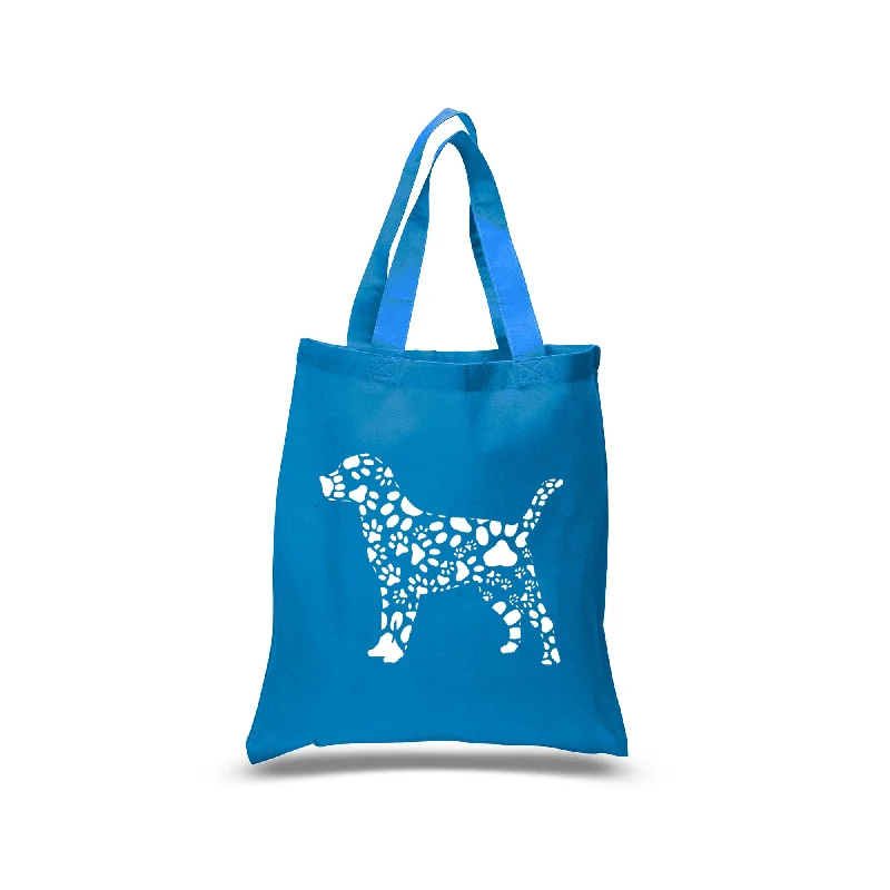 Dog Paw Prints  - Small Word Art Tote Bag