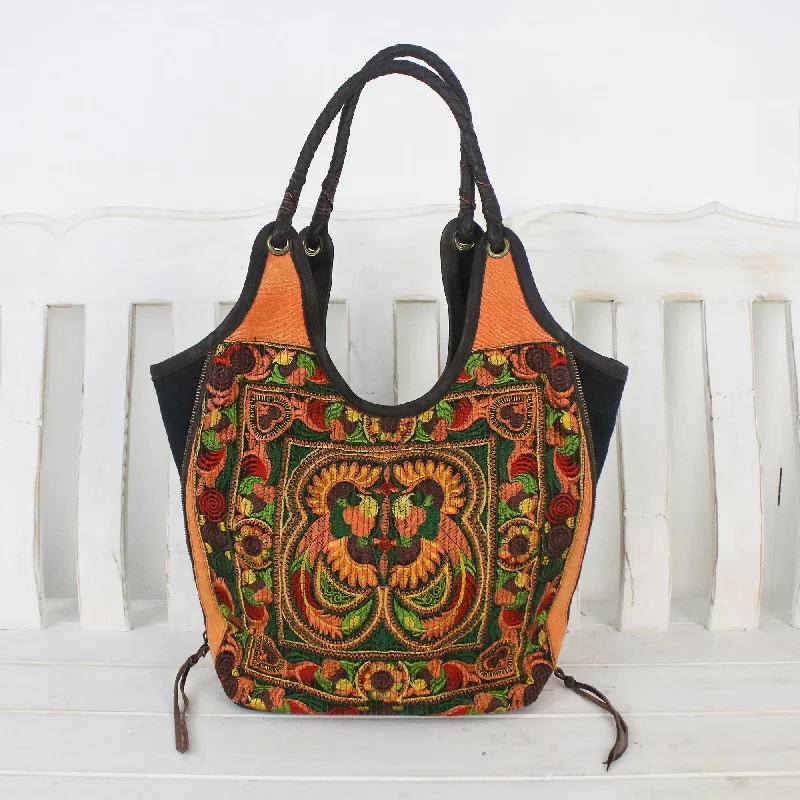 Sunny Pheasants Embroidered Shoulder Bag