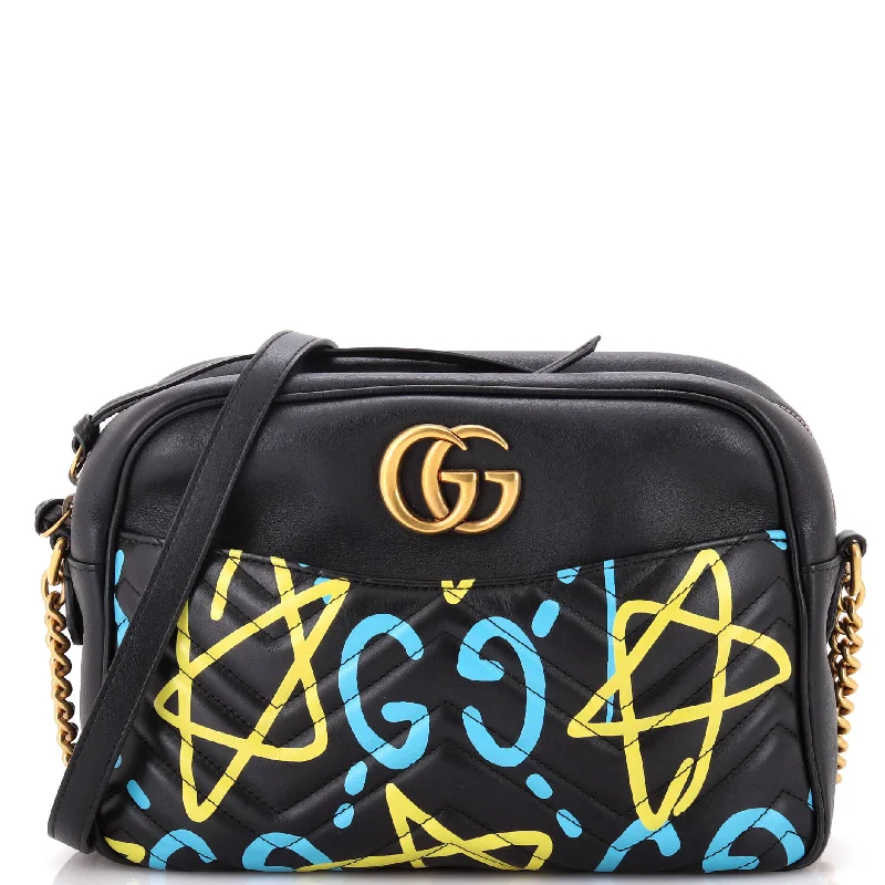 Shoulder bags with sleek black for elegance -GG Marmont Shoulder Bag GucciGhost Matelasse Leather Medium