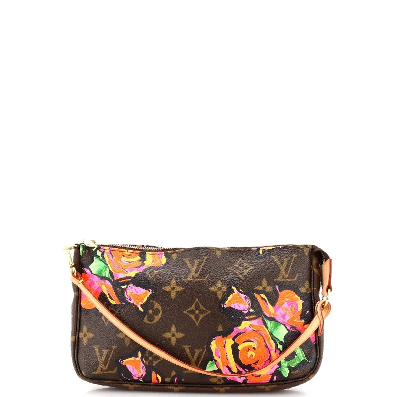 Shoulder bags with modern cutouts for style -Pochette Accessoires Limited Edition Monogram Roses