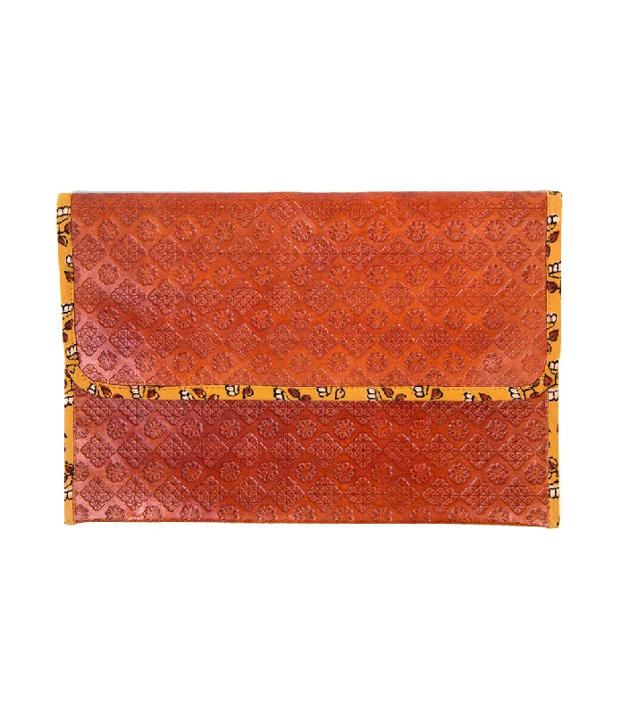 Embossed Leather Clutch