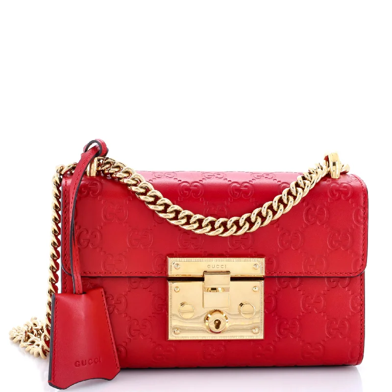 Shoulder bags with neutral tones for versatility -Padlock Shoulder Bag Guccissima Leather Small