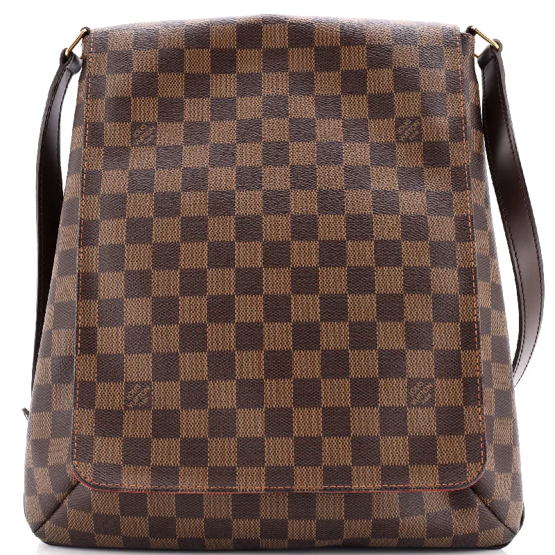 Quilted shoulder bags with elegant textured designs -Musette Handbag Damier GM