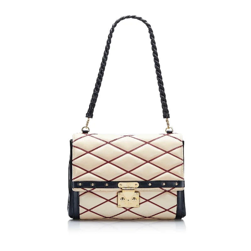 Beige Louis Vuitton Malletage Pochette Flap Bag