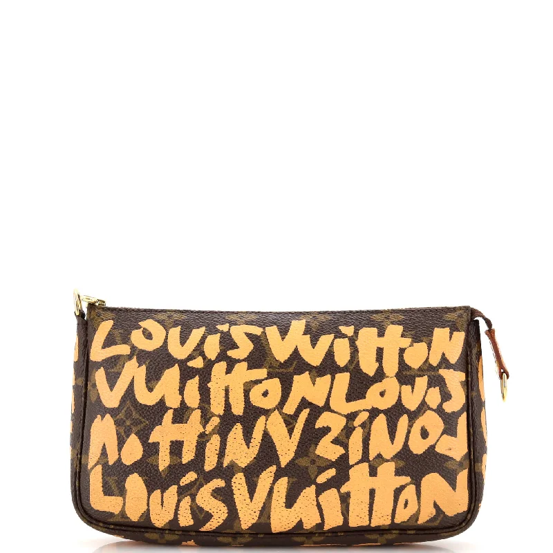 Shoulder bags with bold text for statements -Pochette Accessoires Limited Edition Monogram Graffiti