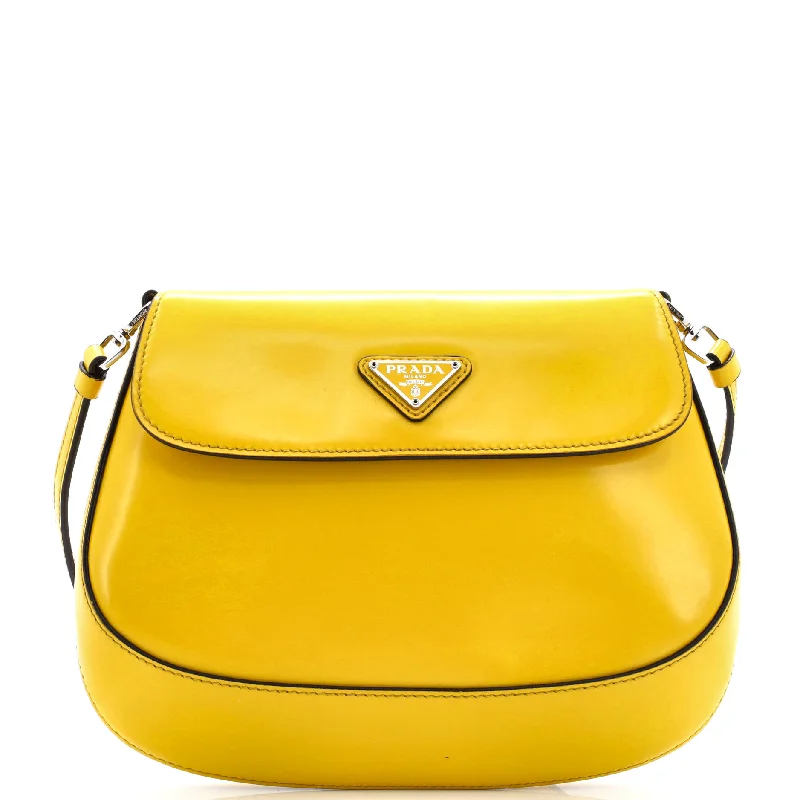 Shoulder bags with colorful straps for flair -Cleo Flap Shoulder Bag Spazzolato Leather Small