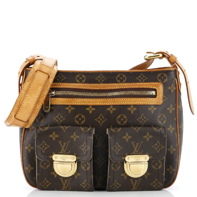 Quilted shoulder bags with elegant textured designs -Hudson Handbag Monogram Canvas GM