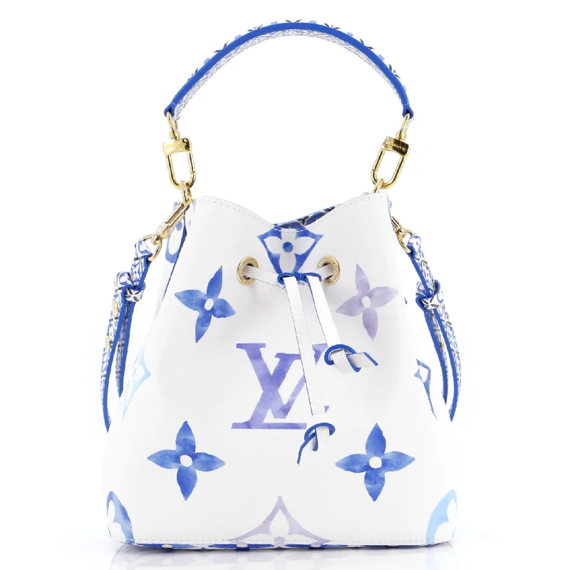 Shoulder bags with contrast stitching for detail -NeoNoe Handbag By The Pool Monogram Watercolor Giant BB