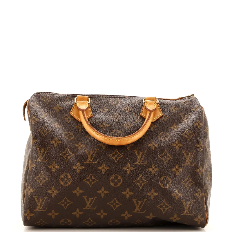 Shoulder bags with detachable pouches for versatility -Speedy Handbag Monogram Canvas 30