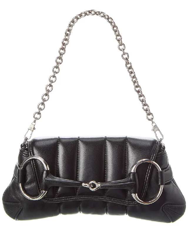 Shoulder bags with thick straps for durability -Gucci Horsebit Chain Small Leather Shoulder Bag