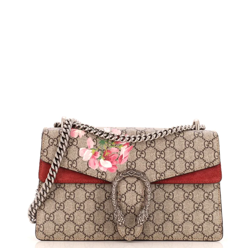 Shoulder bags with suede accents for texture -Dionysus Bag Blooms Print GG Coated Canvas Small