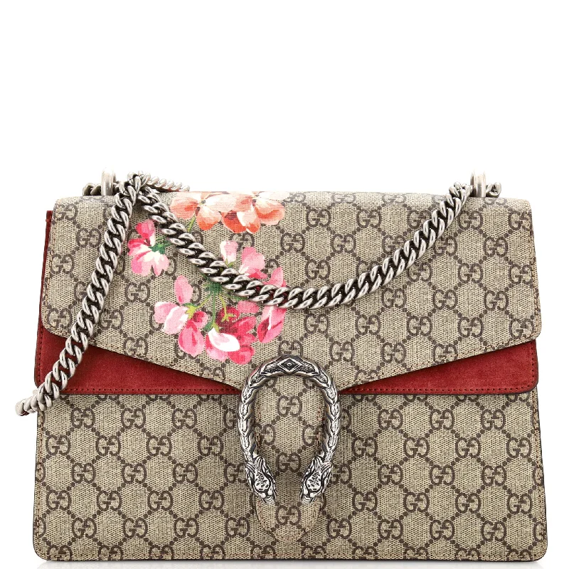 Shoulder bags with vegan suede for softness -Dionysus Bag Blooms Print GG Coated Canvas Small