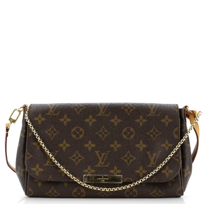 Shoulder bags with subtle embroidery for detail -Favorite Handbag Monogram Canvas MM