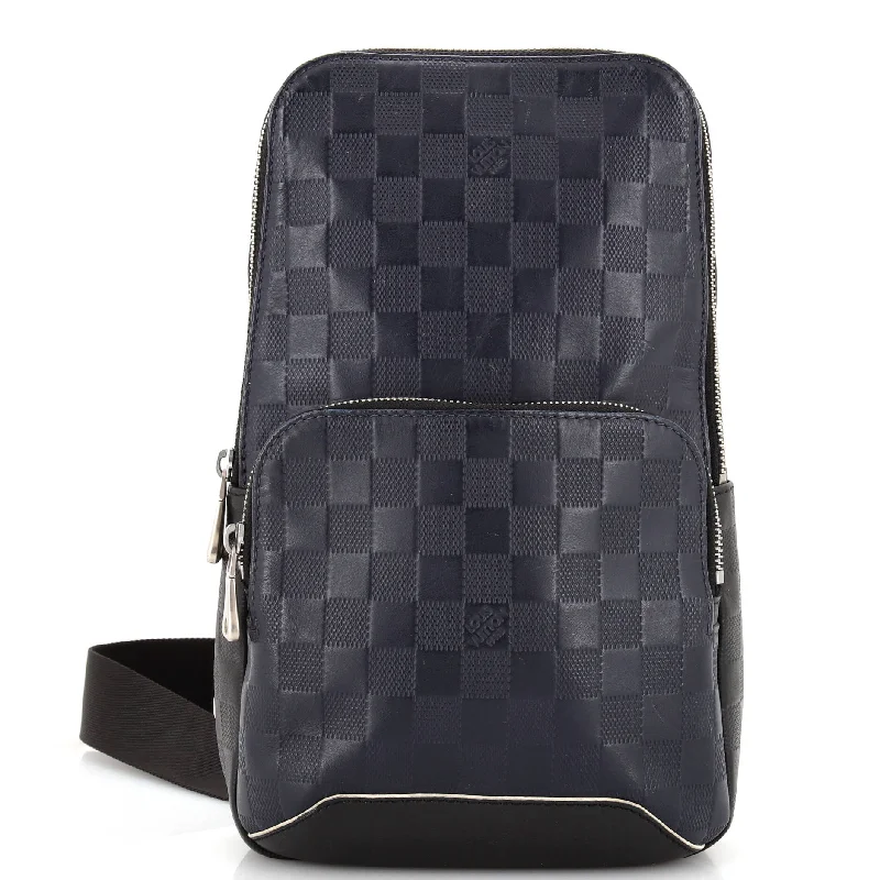 Shoulder bags with seasonal prints for holidays -Avenue Sling Bag Damier Infini Leather