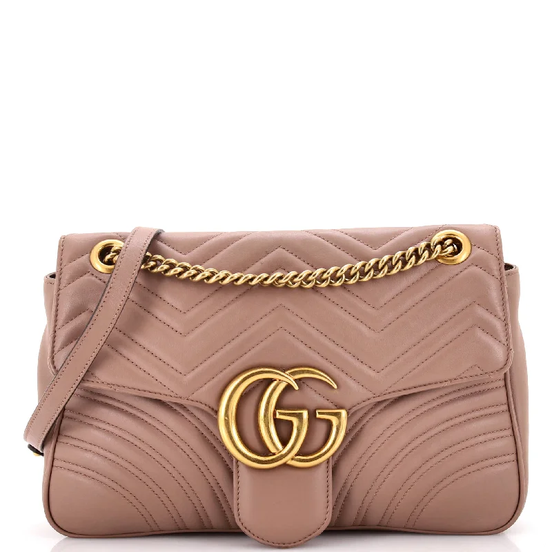 Shoulder bags with soft leather for luxury -GG Marmont Flap Bag Matelasse Leather Medium