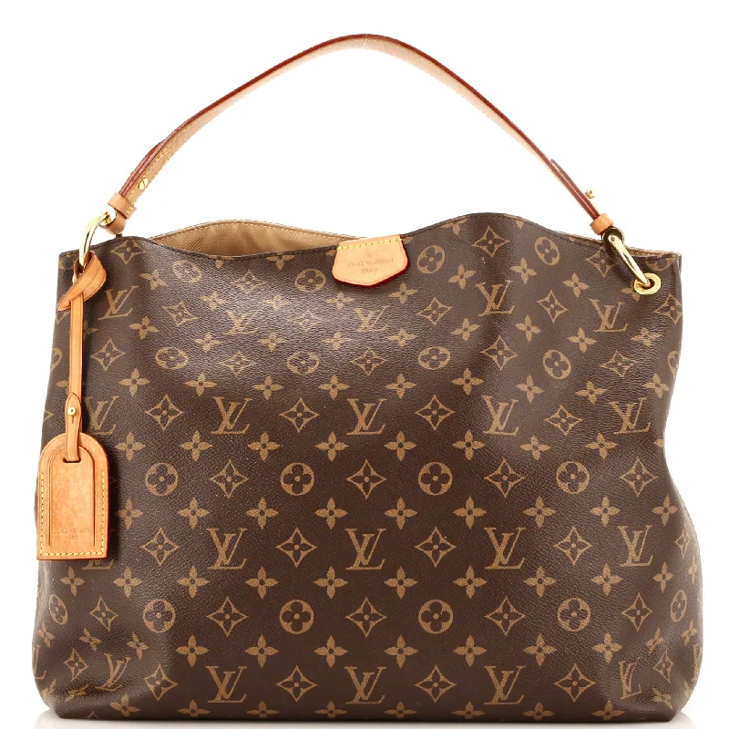 Shoulder bags with eco-friendly bamboo accents -Graceful Handbag Monogram Canvas MM